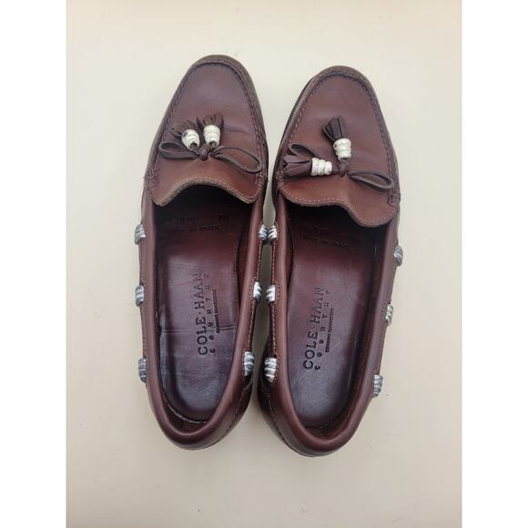 Cole HAAN Country Brown Anissa Tassel SlipOn Loafer Sz 8 N Leather Brazil Vtg main image 10